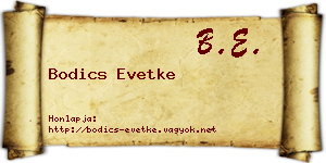 Bodics Evetke névjegykártya